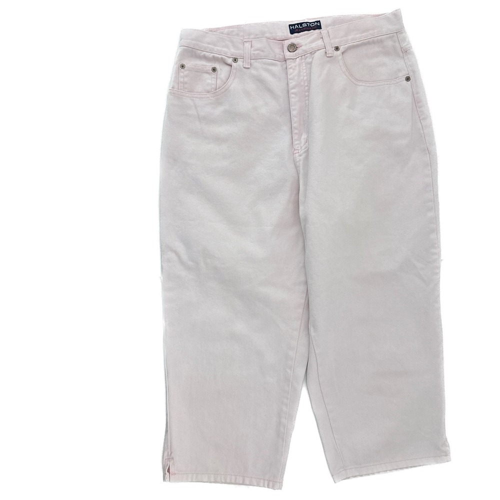 Halston Capri Women's size‎ 14 Pale Pink Denim Jeans